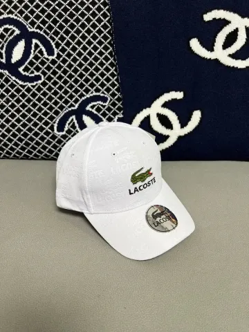Lacoste White Crocodile Logo Cap